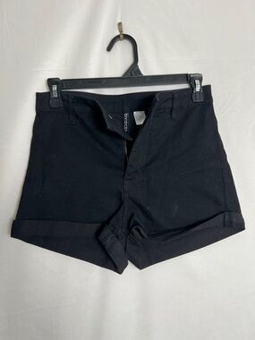 H&M Black High Waist Cuffed Women's Shorts